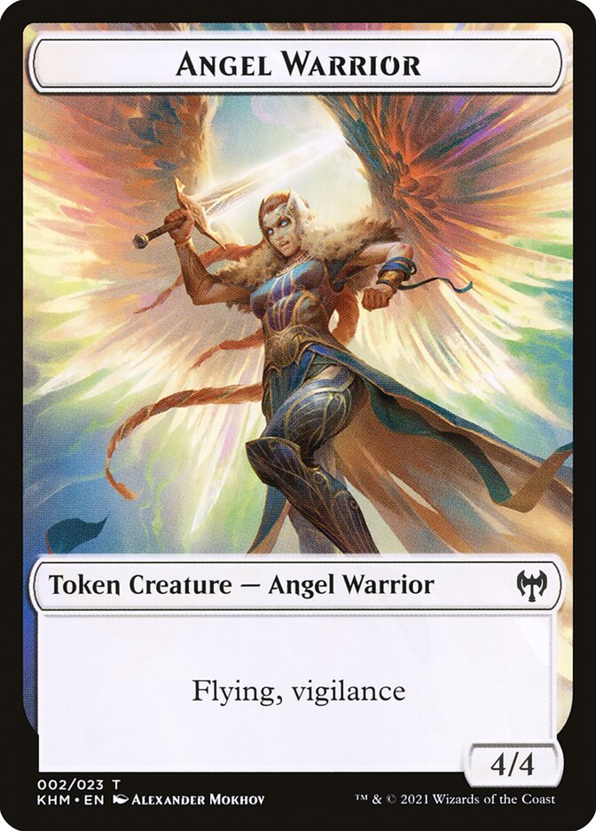Human Warrior // Angel Warrior Ficha de doble cara [Fichas Kaldheim] 
