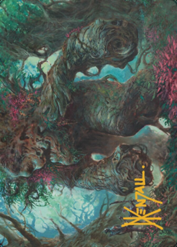 Tarjeta de arte Magnigoth Sentry (firma estampada en oro) [Serie de arte Dominaria United] 