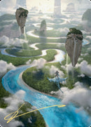 Tarjeta artística Clearwater Pathway (firma estampada en oro) [Serie Zendikar Rising Art] 