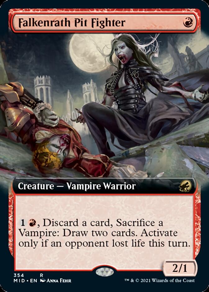 Falkenrath Pit Fighter (arte extendido) [Innistrad: Midnight Hunt] 