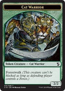 Cat Warrior // Ficha de gusano de doble cara [Fichas Commander 2018] 