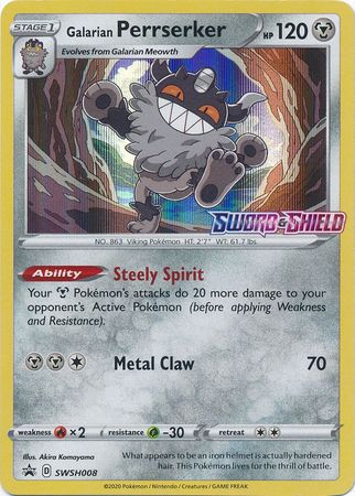Galarian Perrserker (SWSH008) (Promoción de presentación) [Sword &amp; Shield: Black Star Promos] 