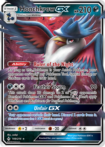 Honchkrow GX (109/214) [Sol y Luna: Vínculos inquebrantables] 