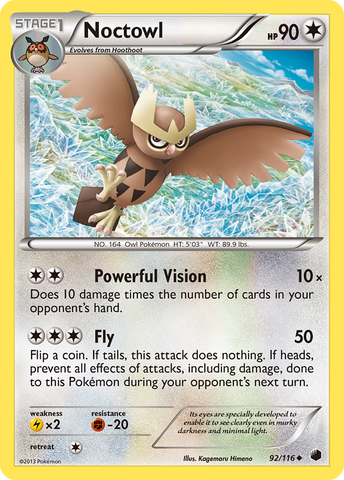 Noctowl (92/116) [Blanco y negro: Plasma Freeze] 