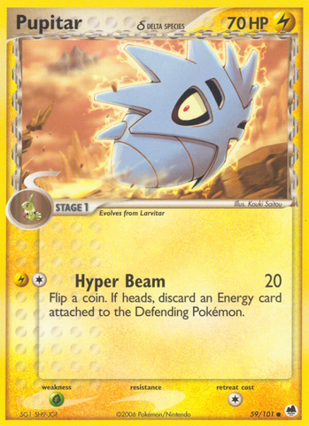 Pupitar (59/101) (Especie Delta) [EX: Dragon Frontiers] 