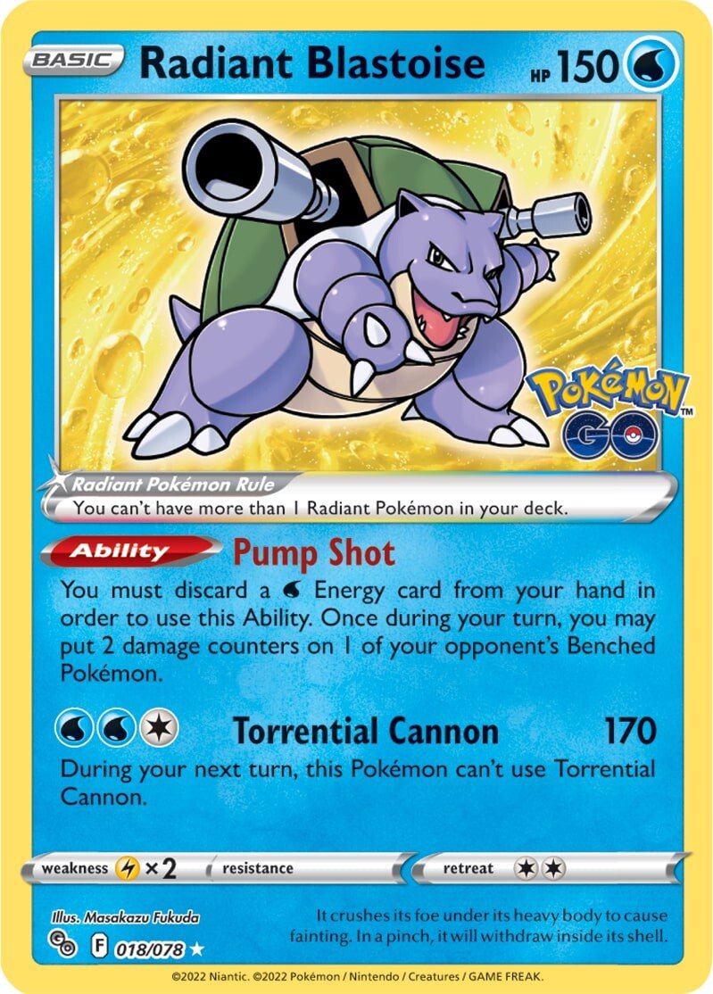 Blastoise Radiante (018/078) [Pokémon GO] 