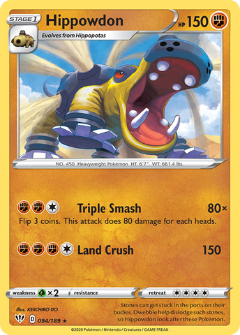 Hippowdon (094/189) [Espada y escudo: Oscuridad en llamas] 