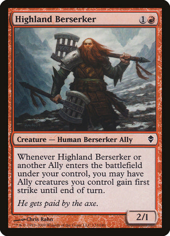 Berserker de las Tierras Altas [Zendikar] 
