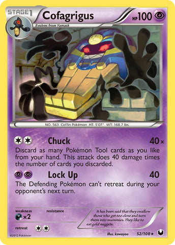Cofagrigus (52/108) (Holo de hielo agrietado) (Exclusivo de la baraja temática) [Blanco y negro: Exploradores oscuros] 