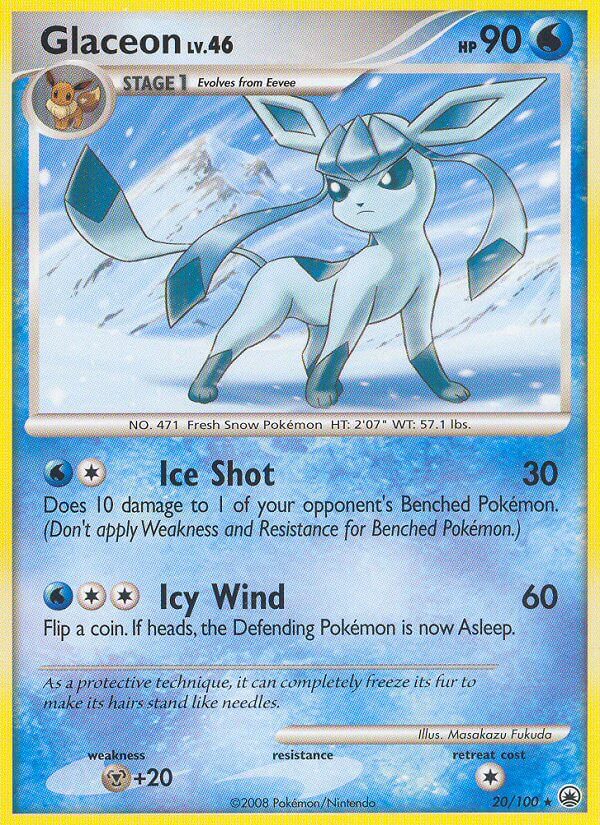 Glaceon (20/100) (Exclusivo de la baraja temática) [Diamond &amp; Pearl: Majestic Dawn] 