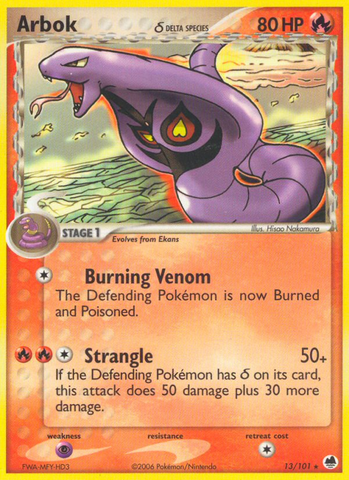 Arbok (13/101) (Especie Delta) [EX: Dragon Frontiers] 