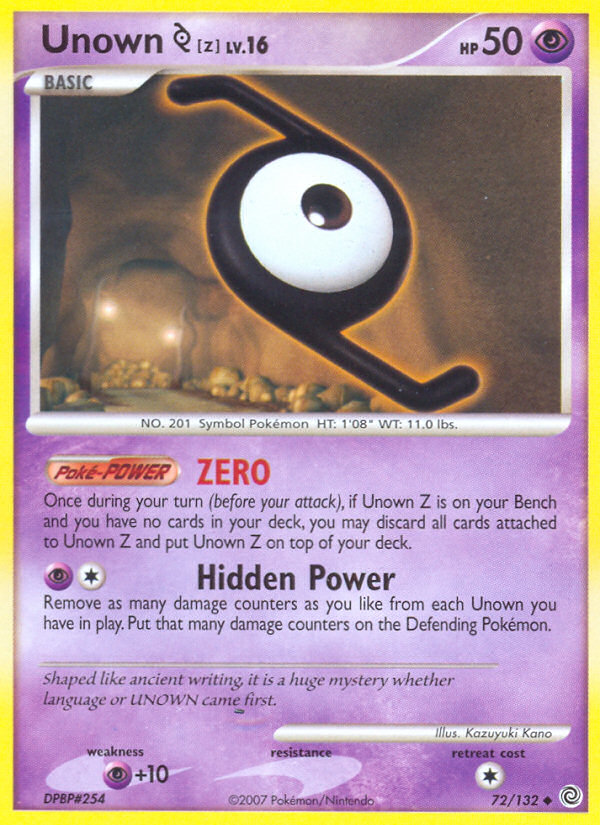 Unown Z (72/132) [Diamante y Perla: Maravillas secretas] 