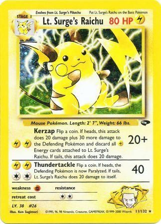 Raichu del teniente Surge (11/132) [Gym Challenge Unlimited] 