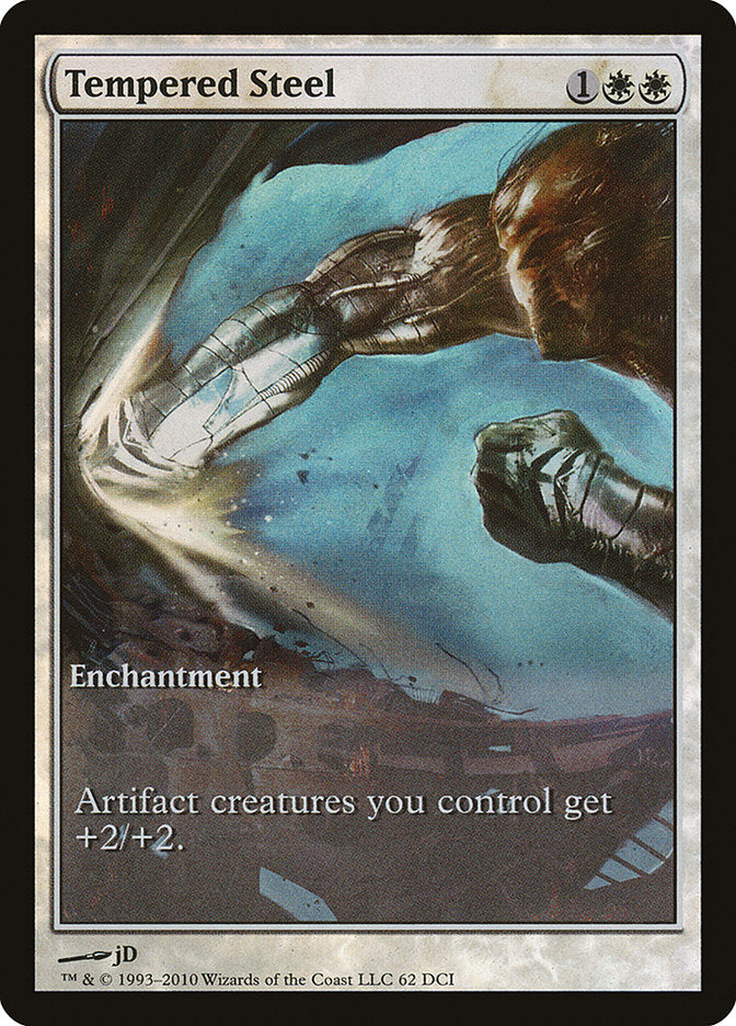 Acero templado (Día del juego) (Arte extendido) [Scars of Mirrodin Promos] 