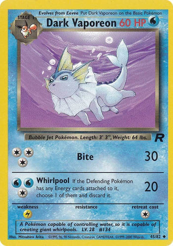Vaporeon oscuro (45/82) [Team Rocket Unlimited] 