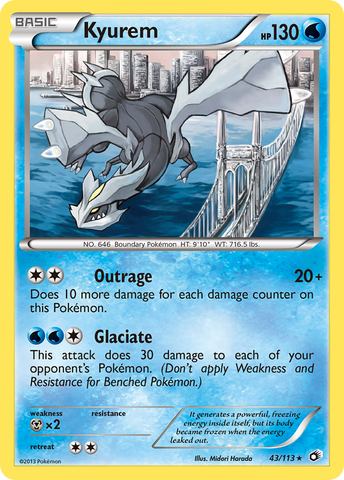 Kyurem (43/113) (Exclusivo de la baraja temática) [Blanco y negro: Tesoros legendarios] 