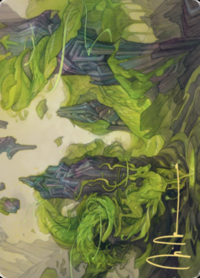 Tarjeta de arte Reclaim the Wastes (firma con sello dorado) [Serie de arte Zendikar Rising] 