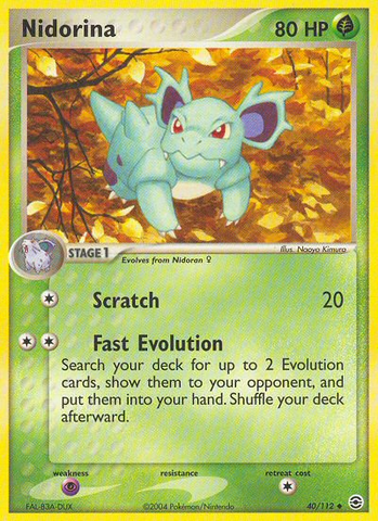 Nidorina (40/112) [EX: Rojo fuego y verde hoja] 
