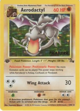 Aerodactyl (1/62) (Promoción de presentación) [Fossil 1.ª edición] 