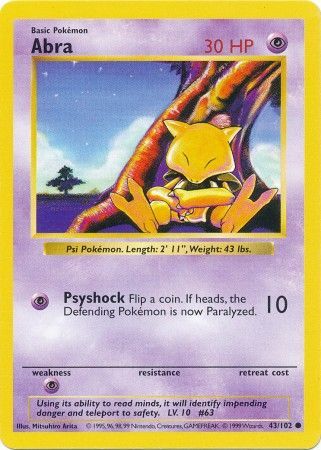 Abra (43/102) [Conjunto básico Shadowless Unlimited] 