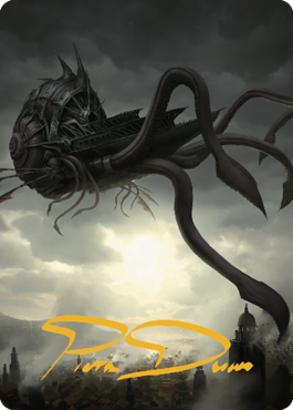 Tarjeta de arte de barco Nautiloid (firma estampada en oro) [Commander Legends: Battle for Baldur's Gate Art Series] 