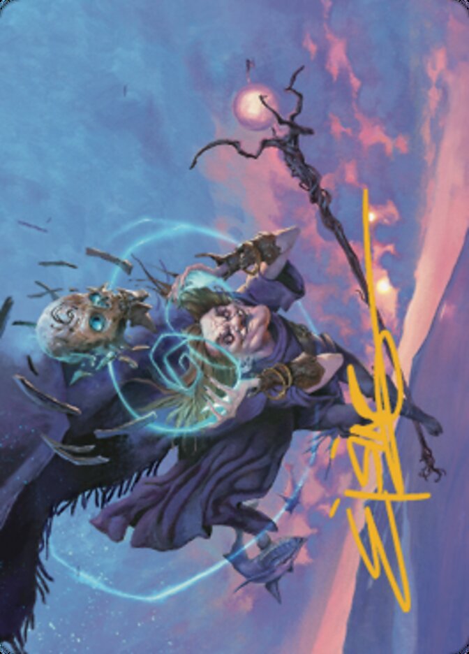 Tarjeta de arte Zur, Eternal Schemer 1 (firma estampada en oro) [Serie de arte Dominaria United] 