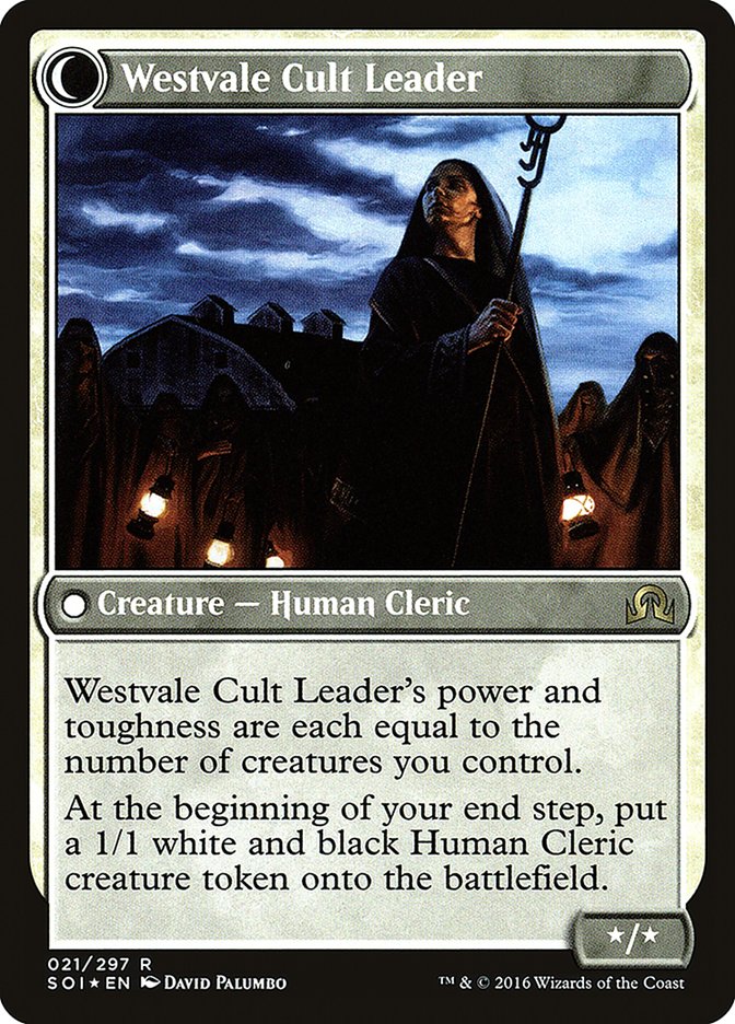 Capitán de la milicia Hanweir // Líder del culto de Westvale [Promociones de presentación de Shadows over Innistrad] 