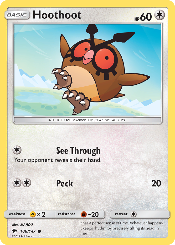 Hoothoot (106/147) [Sol y Luna: Sombras ardientes] 