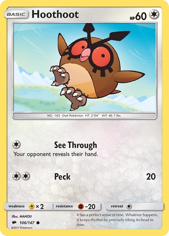Hoothoot (106/147) [Sol y Luna: Sombras ardientes] 