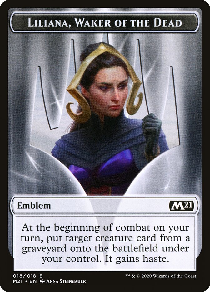 Liliana, emblema del Despertador de los Muertos [Fichas del conjunto básico 2021] 
