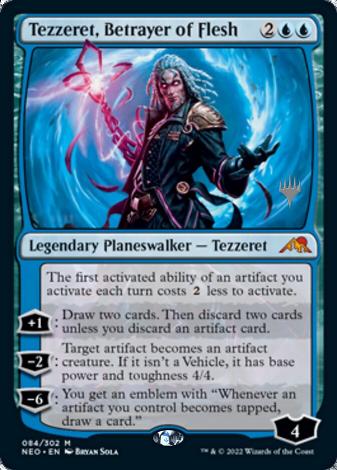 Tezzeret, Traidor de la carne (Paquete promocional) [Kamigawa: Neon Dynasty Promos] 