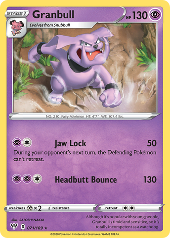 Granbull (071/189) [Espada y escudo: Oscuridad en llamas] 