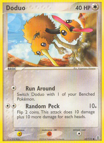 Doduo (62/112) [EX: Rojo fuego y verde hoja] 