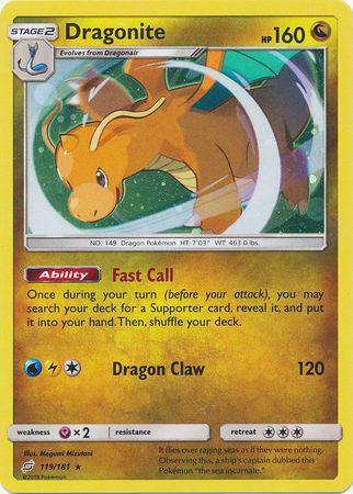 Dragonite (119/181) (Cosmos Holo) [Sol y Luna: Equipo] 