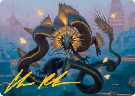 Tarjeta artística Ao, the Dawn Sky 1 (firma estampada en oro) [Kamigawa: Neon Dynasty Art Series] 