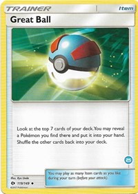Great Ball (119/149) (Exclusivo de la cubierta n.° 25) [Sol y Luna: Kit de entrenador - Alolan Ninetales] 