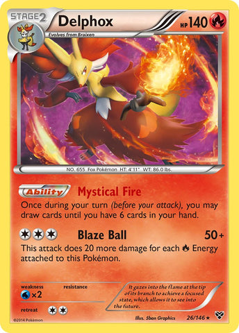 Delphox (26/146) (Cosmos Holo) (Exclusivo en blíster) [XY: Conjunto básico] 