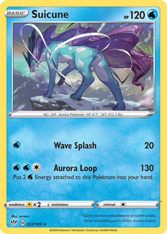 Suicune (037/189) (Exclusivo de la baraja temática) [Espada y escudo: Oscuridad en llamas] 
