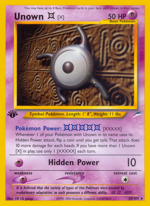 Unown [X] (30/105) [Neo Destiny 1.ª edición] 