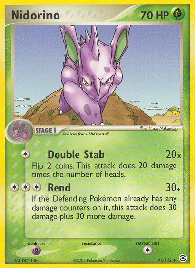 Nidorino (41/112) [EX: Rojo fuego y verde hoja] 