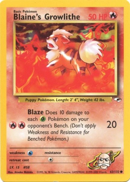 Growlithe de Blaine (62/132) [Gym Heroes Unlimited] 
