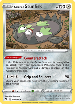 Stunfisk de Galar (125/185) [Espada y escudo: voltaje vívido] 
