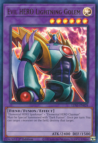 Evil HERO Lightning Golem [LDS3-EN028] Ultra raro 