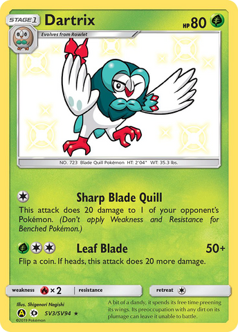 Dartrix (SV3/SV94) [Sol y Luna: Destinos Ocultos - Bóveda Brillante] 
