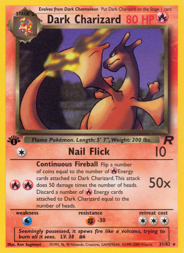 Charizard oscuro (21/82) [Equipo Rocket 1.ª edición] 