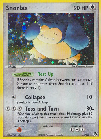 Snorlax (15/112) [EX: Rojo fuego y verde hoja] 