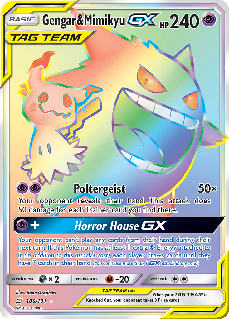 Gengar y Mimikyu GX (186/181) [Sol y Luna: forman equipo] 