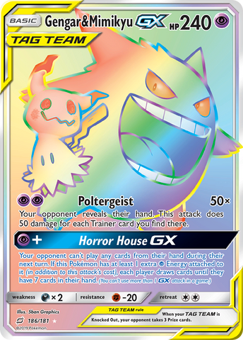 Gengar y Mimikyu GX (186/181) [Sol y Luna: forman equipo] 