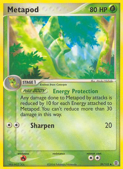 Metapod (39/112) [EX: Rojo fuego y verde hoja] 