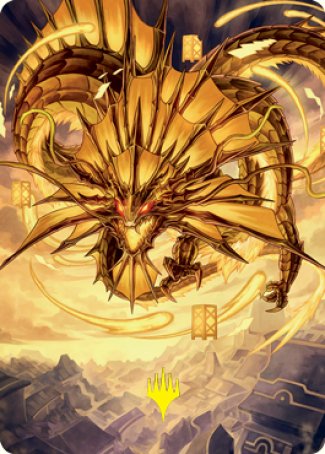 Tarjeta artística Ao, the Dawn Sky 2 (firma estampada en oro) [Kamigawa: Neon Dynasty Art Series] 